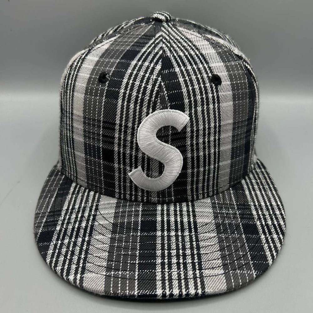 Supreme Hat Men 7 1/8 Metallic Plaid Embroidered 59Fifty New Era Fitted Cap